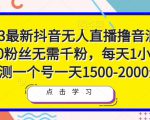 2023最新抖音无人直播撸音浪项目，0粉丝无需千粉，每天1小时，实测一个号一天1500-2000元-葛仙仙资源库