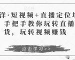 于洋·短视频+直播定位培训，手把手教你玩转直播卖货，玩转视频赚钱-葛仙仙资源库