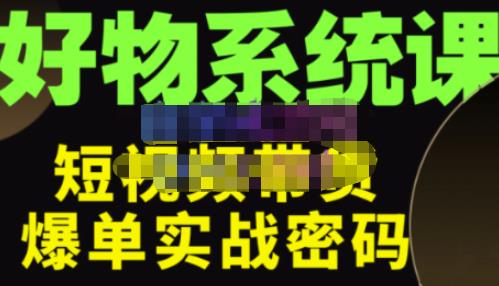 大嘴·好物短视频带货解析，学完你将懂的短视频带货底层逻辑，做出能表现的短视频-葛仙仙资源库