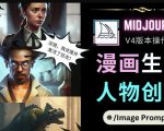 Midjourney V4版本操作教程：2个简单参数，完成漫画生成，人物创建-葛仙仙资源库