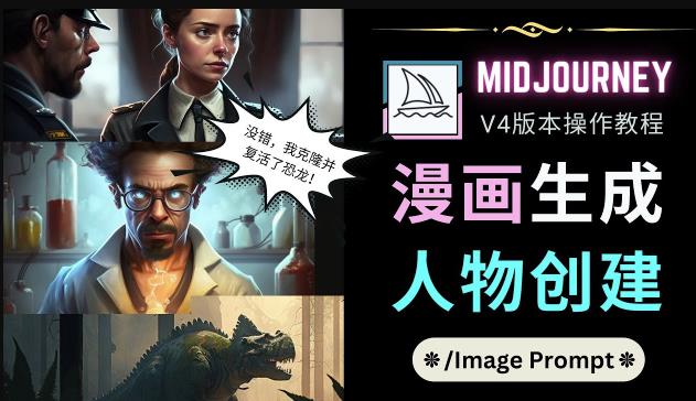 Midjourney V4版本操作教程：2个简单参数，完成漫画生成，人物创建-葛仙仙资源库