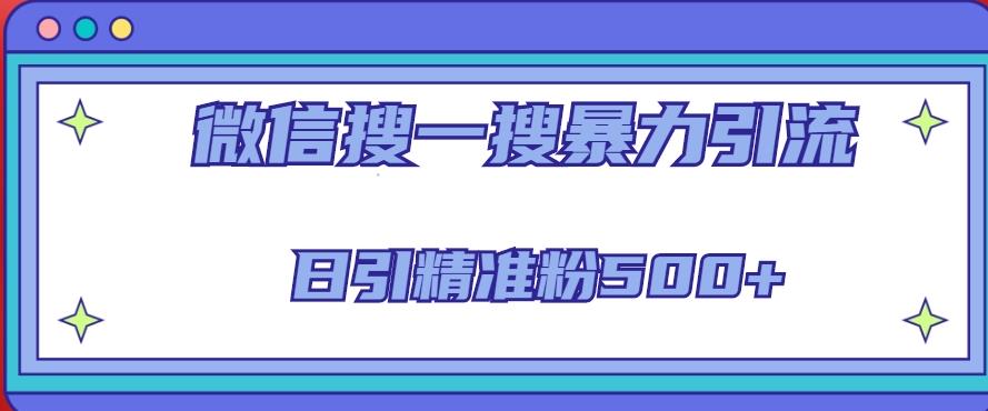微信搜一搜引流全系列课程，日引精准粉500+（8节课）-葛仙仙资源库