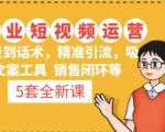 5套·美业短视频运营课从场景到话术·精准引流·吸金文案工具·销售闭环等-葛仙仙资源库