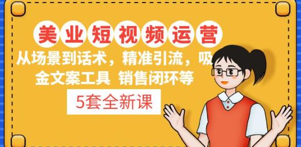 5套·美业短视频运营课从场景到话术·精准引流·吸金文案工具·销售闭环等-葛仙仙资源库