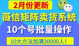 微信矩阵卖货系统,多线程批量养10个微信号,10种加粉落地方法,快速加满3W人卖货!-葛仙仙资源库