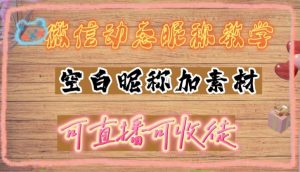 微信动态昵称设置方法,可抖音直播引流,日赚上百【详细视频教程+素材】-葛仙仙资源库