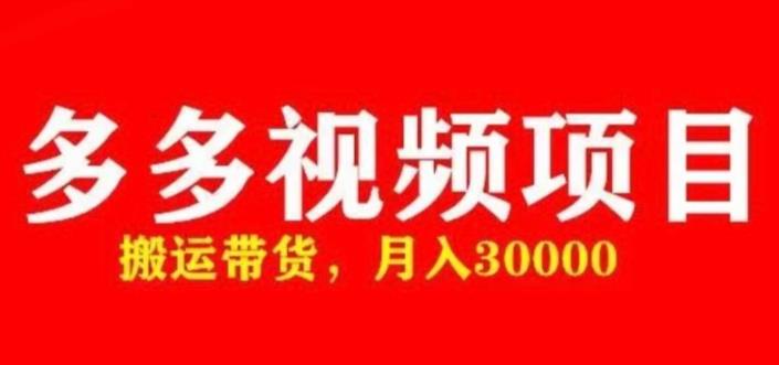 多多带货视频快速50爆款拿带货资格，搬运带货，月入30000【全套脚本+详细玩法】-葛仙仙资源库