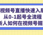视频号直播快速入局:从0-1起号全流程,新人如何在视频号掘金-葛仙仙资源库