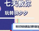 拼多多快速起爆链接思路1.0课程，七天教你玩转拼夕夕，教你快速起爆链接-葛仙仙资源库