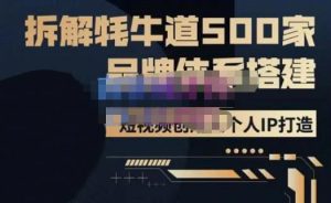 牛牛·500家餐饮品牌搭建&短视频深度解析,拆解牦牛道500家品牌体系搭建-葛仙仙资源库