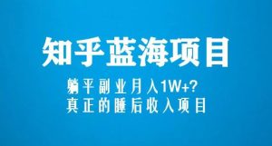 知乎蓝海玩法,躺平副业月入1W+,真正的睡后收入项目(6节视频课)-葛仙仙资源库