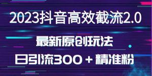 日引300＋创业粉，独家抖音高效截流2.0玩法（价值1280）-葛仙仙资源库