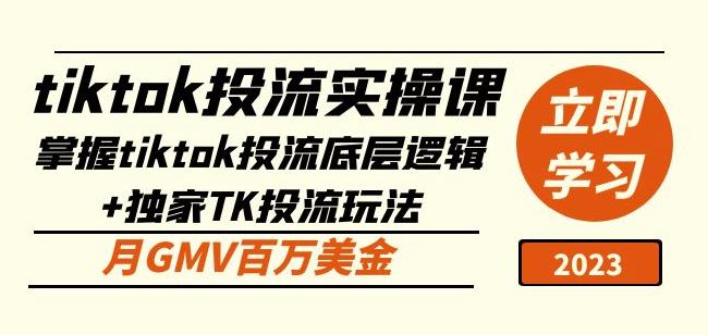tiktok投流实操课：掌握tiktok投流底层逻辑+独家TK投流玩法月GMV百万美金-葛仙仙资源库