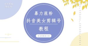 抖音快手暴力涨粉美女混剪视频教程,百分百过原创图片教程!附带违规申诉方法-葛仙仙资源库