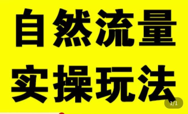 拼多多自然流量天花板，拼多多自然流的实操玩法，自然流量是怎么来的，如何开车带来自然流等知识-葛仙仙资源库