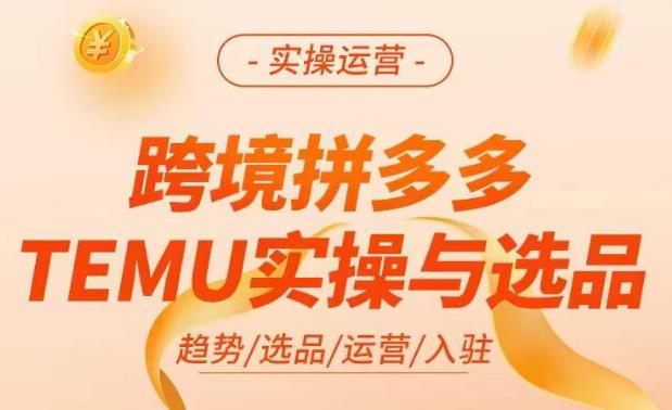 跨境拼多多TEMU实操与选品，​掌握平台运营方法技巧，选品避坑12条标准，爆款的底层思路等-葛仙仙资源库
