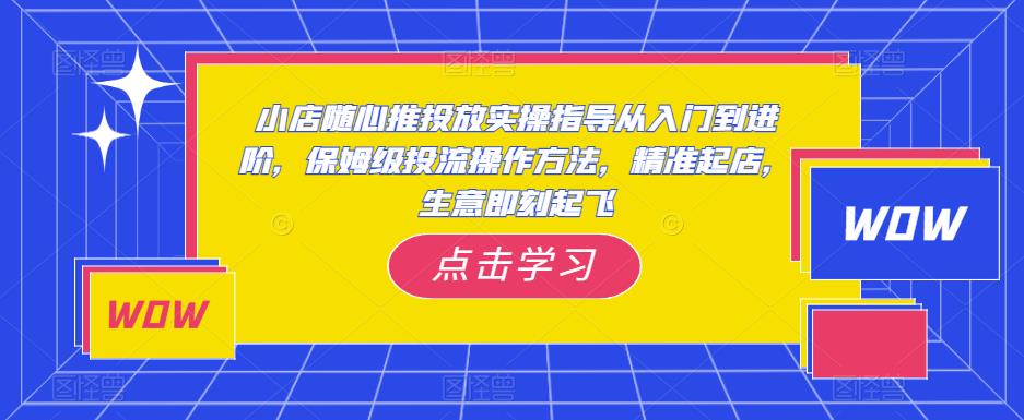 小店随心推投放实操指导从入门到进阶，保姆级投流操作方法，精准起店，生意即刻起飞-葛仙仙资源库