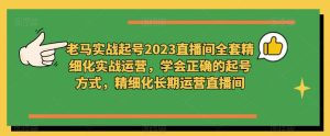 老马实战起号2023直播间全套精细化实战运营，学会正确的起号方式，精细化长期运营直播间-葛仙仙资源库