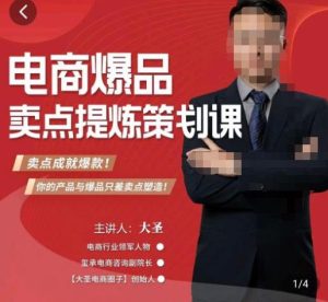 大圣·电商标品爆款卖点策划课，标品卖点成就爆款，可落地卖点提炼课-葛仙仙资源库