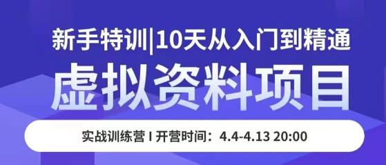 虚拟资料项目新手特训，10天从入门到精通，保姆级实操教学-葛仙仙资源库