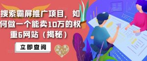 搜索霸屏推广项目，如何做一个能卖10万的权重6网站（揭秘）-葛仙仙资源库