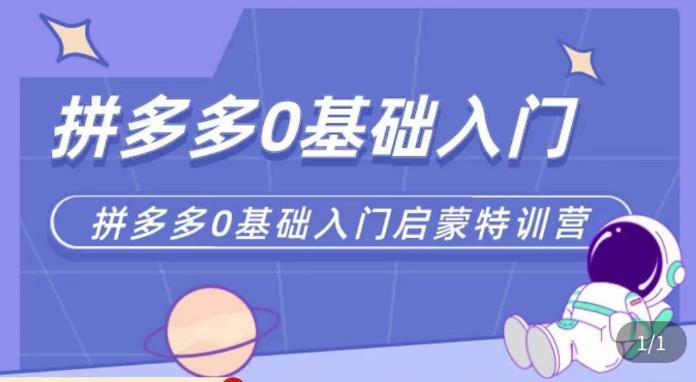 六一电商·拼多多运营0-1实操特训营，拼多多从基础到进阶的可实操玩法-葛仙仙资源库