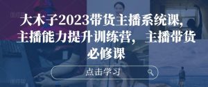 大木子2023带货主播系统课,主播能力提升训练营,主播带货必修课-葛仙仙资源库