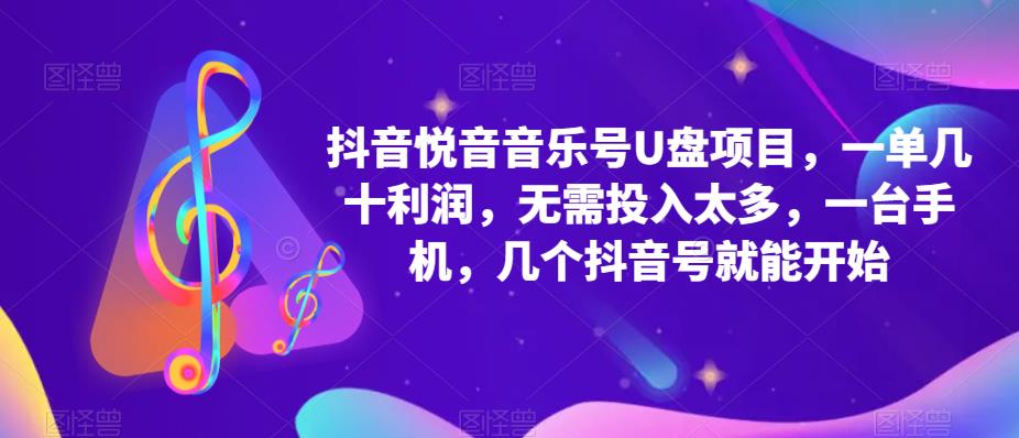 抖音音乐号U盘项目，一单几十利润，无需投入太多，一台手机，几个抖音号就能开始-葛仙仙资源库