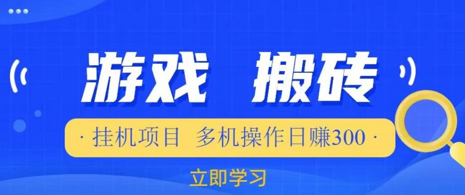 游戏挂机挂机项目，多机操作，日赚300【揭秘】-葛仙仙资源库