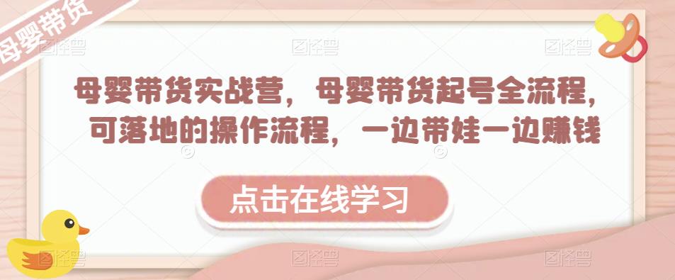 母婴带货实战营，母婴带货起号全流程，可落地的操作流程，一边带娃一边赚钱（附素材）-葛仙仙资源库