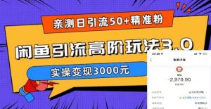 亲测日引50+精准粉，闲鱼引流高阶玩法3.0，实操变现3000元【揭秘】-葛仙仙资源库