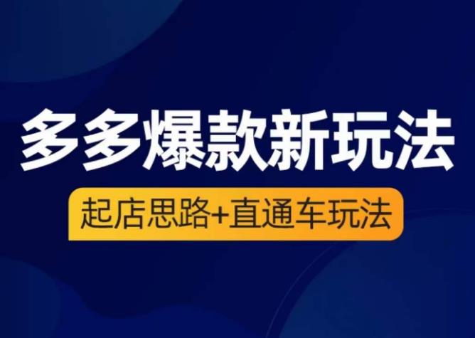海神·多多爆款新玩法，​起店思路+直通车玩法（3节精华课）-葛仙仙资源库
