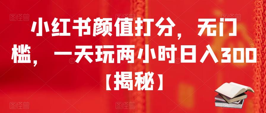 小红书颜值打分，无门槛，一天玩两小时日入300+【揭秘】-葛仙仙资源库