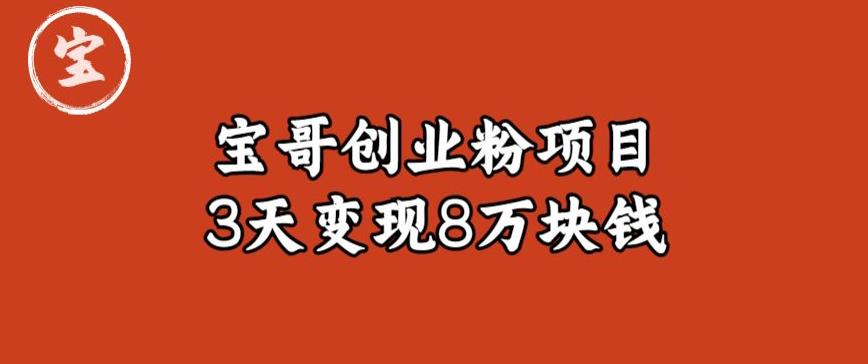 宝哥IP图文创业粉引流项目实战分享：单个账号3天涨粉1万，变现8万块钱（图文教程）【揭秘】-葛仙仙资源库