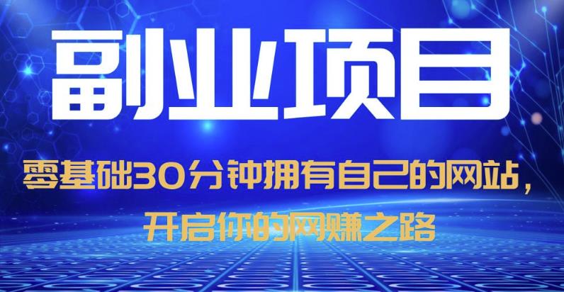 零基础30分钟拥有自己的网站，日赚1000+，开启你的网赚之路-葛仙仙资源库