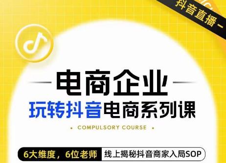 玺承·电商企业玩转抖音电商系列课，6大维度，6位老师，线上揭秘抖音商家入局SOP-葛仙仙资源库