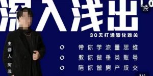 阿浅地产圈·深入浅出1.0,带你学流量思维,教你做垂直账号,陪你做房产成交-葛仙仙资源库