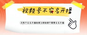 视频号引流不需要实名开播技术,无限注册新视频号无限开播都不需要实名就可以开播【揭秘】-葛仙仙资源库