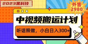 外面卖2980元2023黑科技操作中视频撸收益,听话照做小白日入300+-葛仙仙资源库