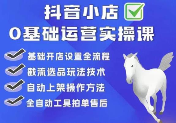 白马电商·0基础抖店运营实操课，基础开店设置全流程，截流选品玩法技术-葛仙仙资源库