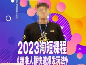 文涛·2023淘短精准人群快速爆发玩法,快速高效自创视频及全店运营思维-葛仙仙资源库