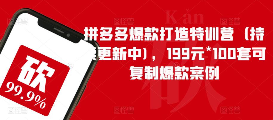 拼多多爆款打造特训营（持续更新中)，199元*100套可复制爆款案例-葛仙仙资源库