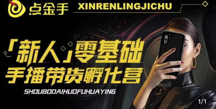 2023点金手·新人零基础手播带货孵化营：账号运营篇+主播话术篇+数据流量篇等-葛仙仙资源库