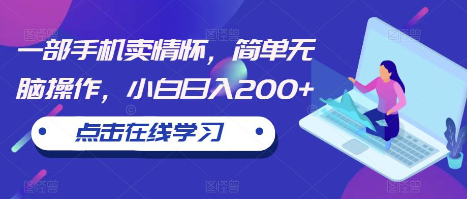 一部手机卖情怀，简单无脑操作，小白日入200+【揭秘】-葛仙仙资源库