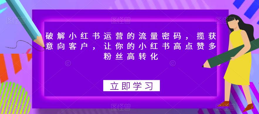 破解小红书运营的流量密码，揽获意向客户，让你的小红书高点赞多粉丝高转化-葛仙仙资源库