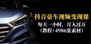 抖音豪车视频变现分享课：每天一小时，月入过万（教程+4986张素材）-葛仙仙资源库