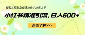 小红书精准引流,小白日入600+,轻松实现副业经济自由(教程+1153G资源)-葛仙仙资源库