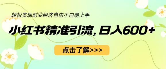 小红书精准引流，小白日入600+，轻松实现副业经济自由（教程+1153G资源）-葛仙仙资源库