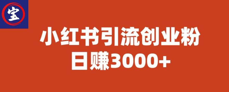 宝哥小红书引流创业粉，日赚3000+【揭秘】-葛仙仙资源库