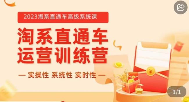 冠东·2023淘系直通车高级系统课，​实操性，系统性，实时性，直通车完整体系教学-葛仙仙资源库